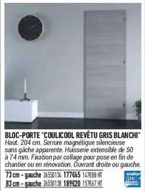 bloc-porte "coulicool revêtu gris blanchi"
