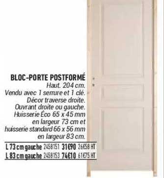 bloc-porte postformé