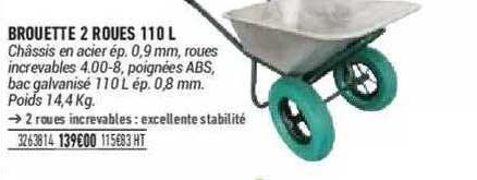 brouette 2 roues 110l