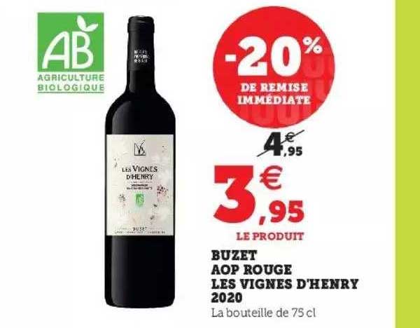 buzet aop rouge les vignes d'henry 2020