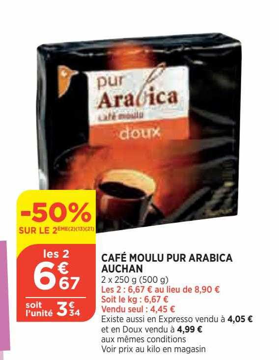 Café Moulu Pur Arabica Auchan