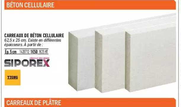 carreaux de béton cellulaire siporex