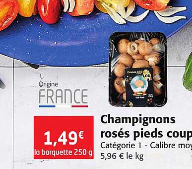champignons rosés pieds coup