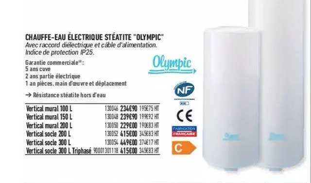chauffe-eau électrique stéatite "olympic"