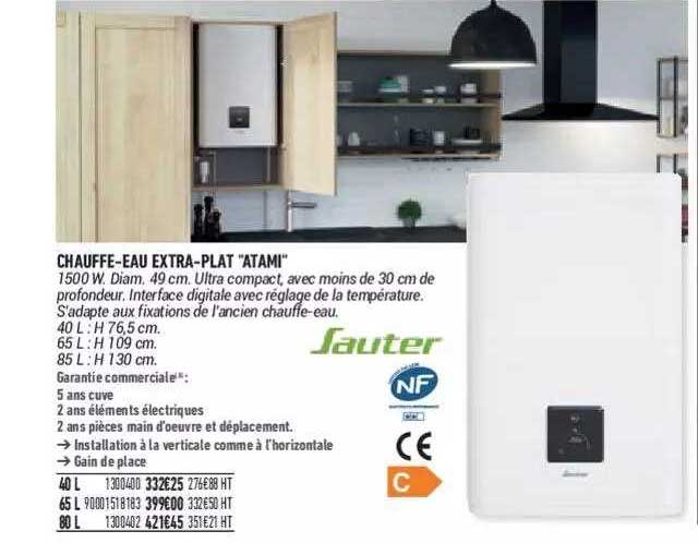 chauffe-eau extra-plat "atami" sauter