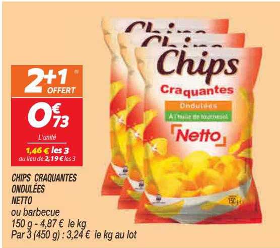chips craquantes ondulées netto