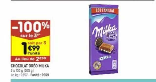 Chocolat Oréo Milka