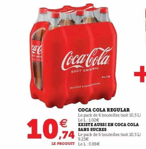 coca cola regular existe aussi en coca cola sans sucres