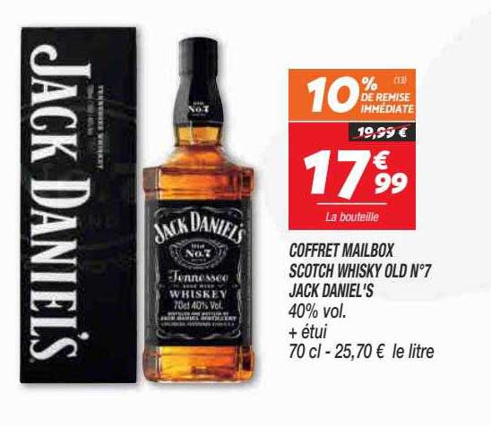 coffret mailbox scotch whisky old n°7 jack daniel's