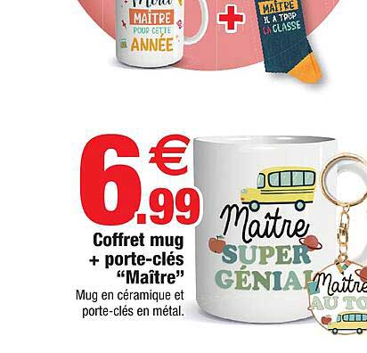 coffret mug + porte-clés "maître"