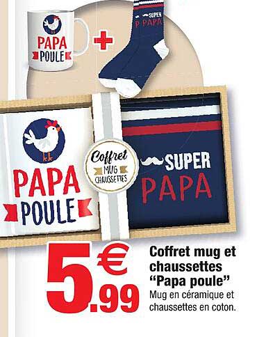 coffret mug et chaussettes "papa poule"