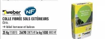 colle fibrée sols extérieurs weber, nf