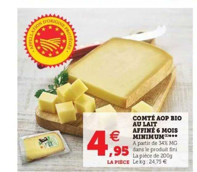 comté aop bio au lait affiné 6 mois minimum