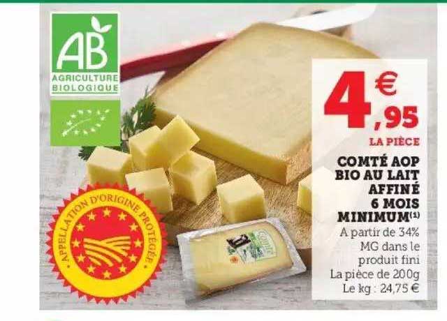 comté aop bio au lait affiné 6 mois minimum