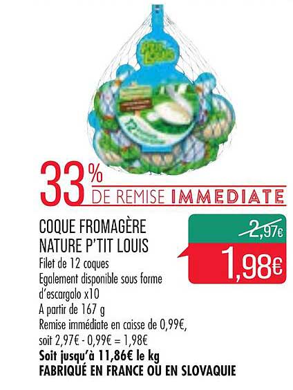 coque fromagère nature p'tit louis