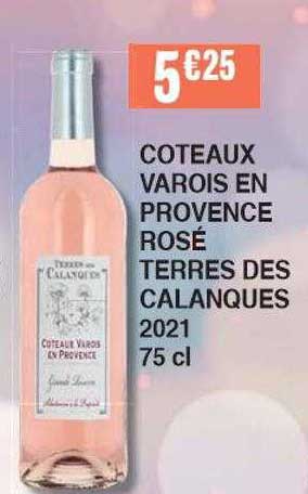 coteaux varois en provence rosé terres des calanques 2021 75 cl