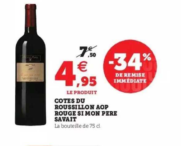 côtes du roussillon aop rouge si mon père savait