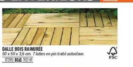 dalle bois rainurée