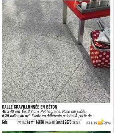 dalle gravillonnée en béton