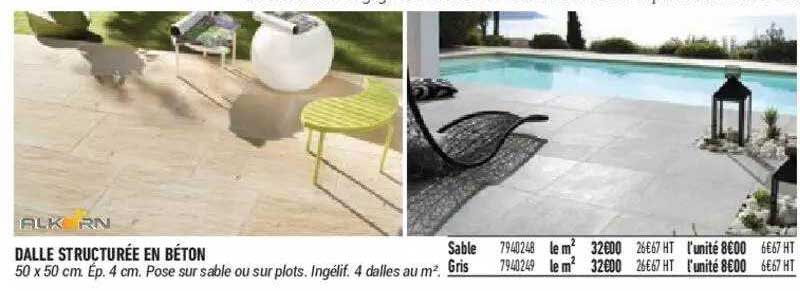dalle structurée en béton alkorn