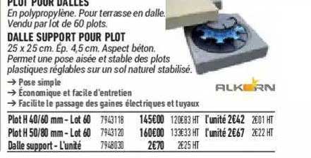 dalle support pour plot