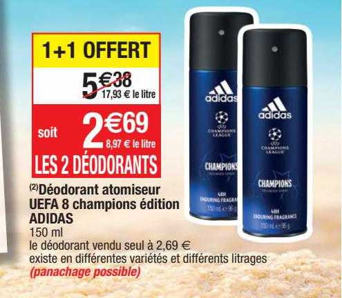 déodorant atomiseur uefa 8 champions édition adidas