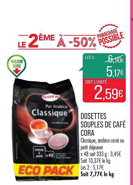 Dosettes Souples De Café Cora