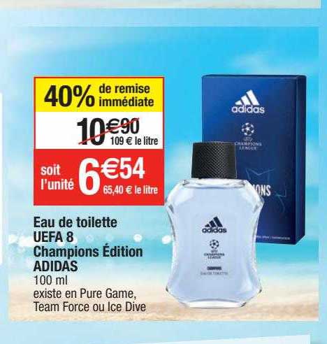 eau de toilette uefa 8 champions édition adidas
