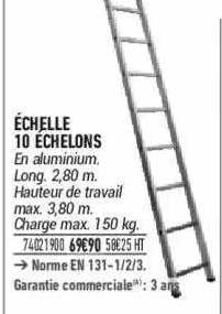 échelle 10 échelons
