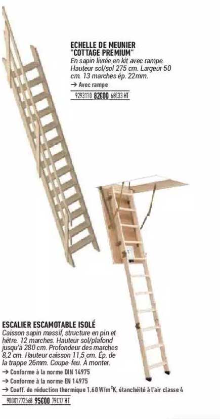 échelle De Meunier "cottage Premium", Escalier Escamotable Isolé