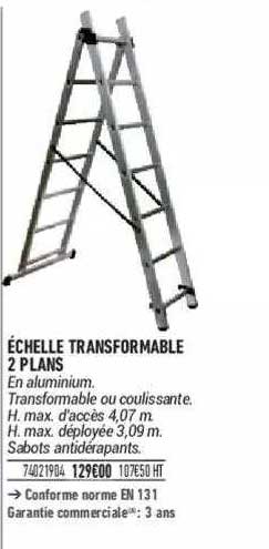 échelle transformable 2 plans