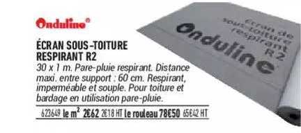 écran sous-toiture respirant r2 onduline
