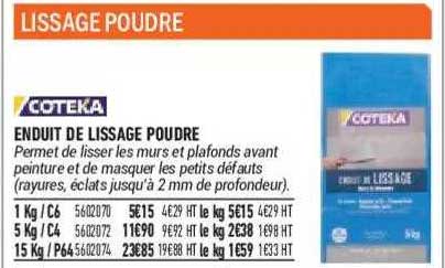 Enduit De Lissage Poudre Coteka