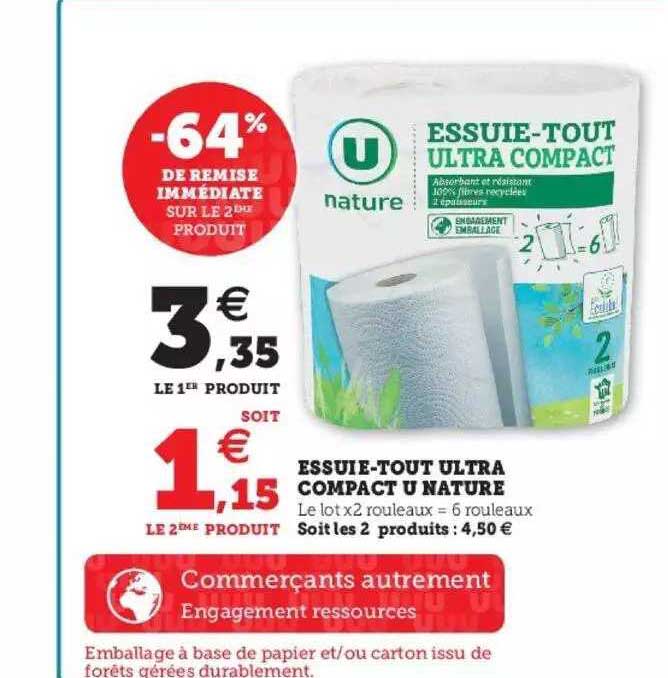 essuie-tout ultra compact u nature