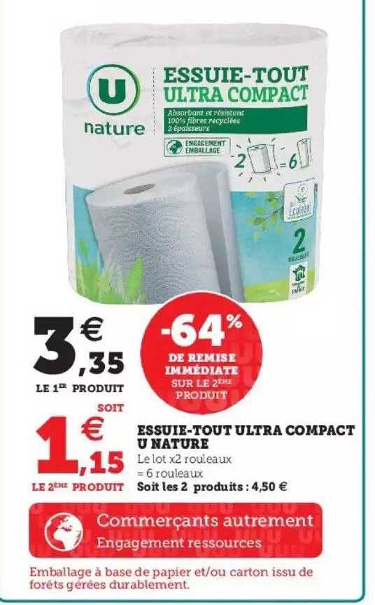 essuie-tout ultra compact u nature