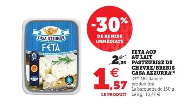 feta aop au lait pasteurisé de chèvre-brebis casa azzurra