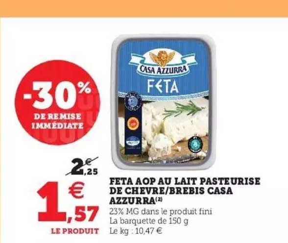 feta aop au lait pasteurisé de chèvre-brebis casa azzurra