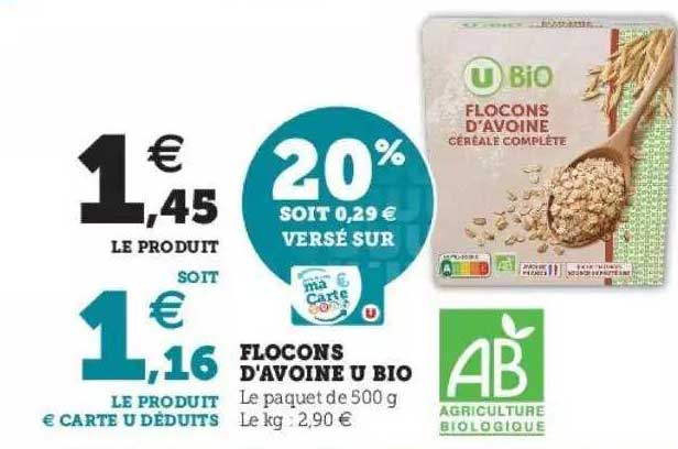 flocons d'avoine u bio