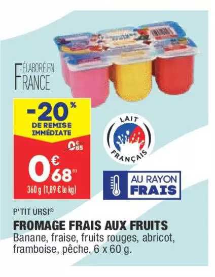 Fromage Frais Aux Fruits P'tit Ursi