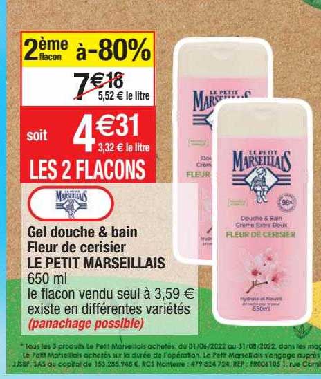 Gel Douche & Bain Fleur De Cerisier Le Petit Marseillais