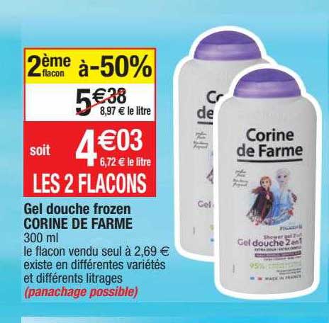 gel douche frozen corine de farme
