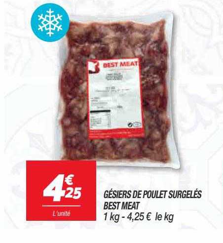gésiers de poulet surgelés best meat