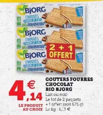 goûters fourrés chocolat big bjorg