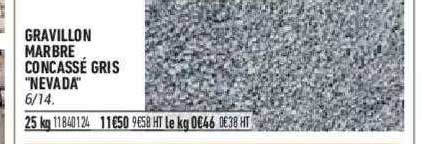 gravillon marbre concassé gris "nevada"