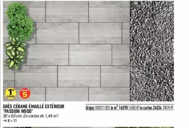 grès cérame émaillé extérieur "passion wood"