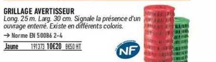 grillage avertisseur nf
