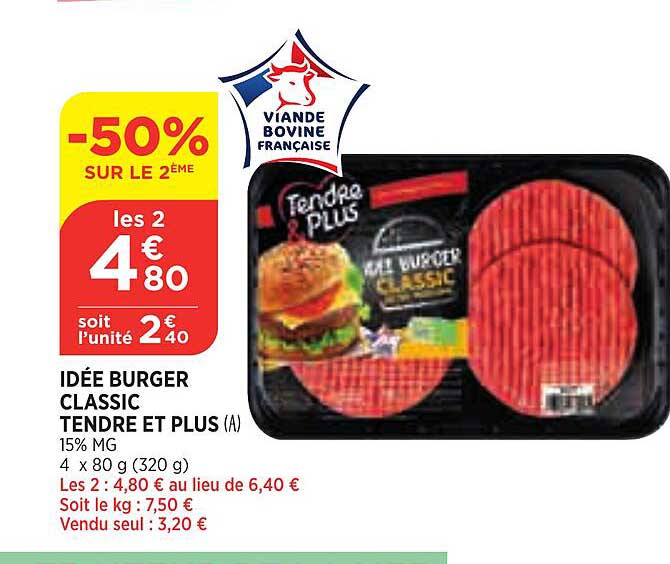 idée burger classic tendre et plus