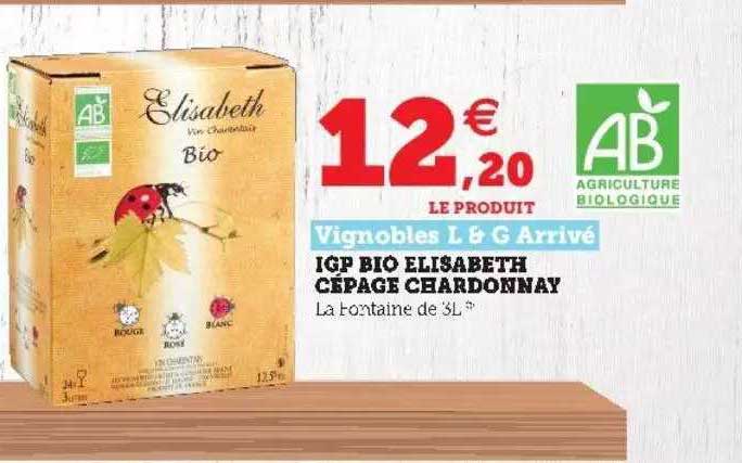 igp bio elisabeth cépage chardonnay vignobles l & g arrivé