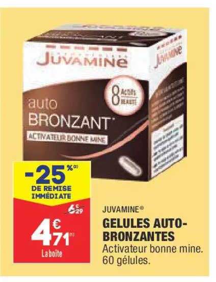 Juvamine Gélules Auto-bronzantes