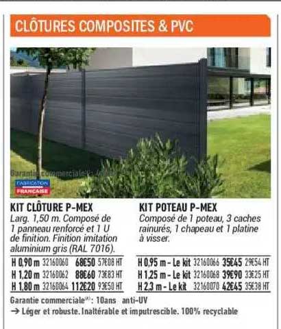 kit clôture p-mex, kit poteau p-mex